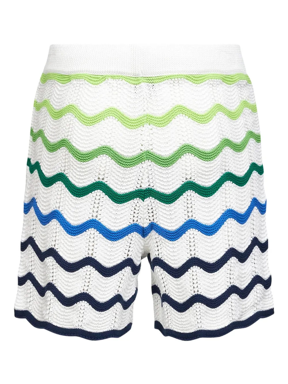 Casablanca elasticated scalloped knit shorts - Wit