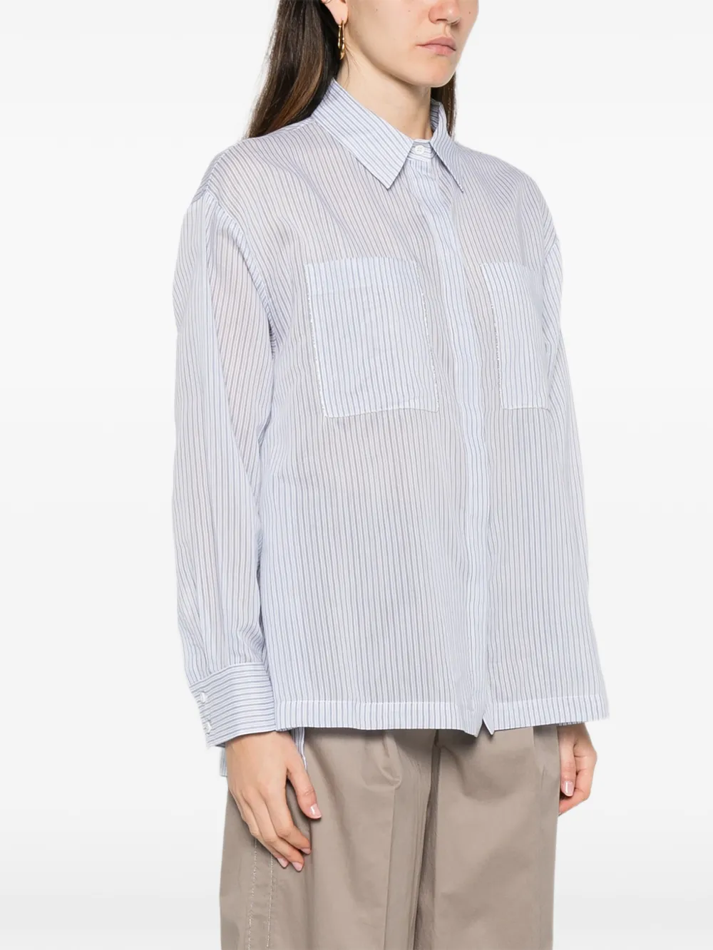 Peserico Gestreept blouse Wit