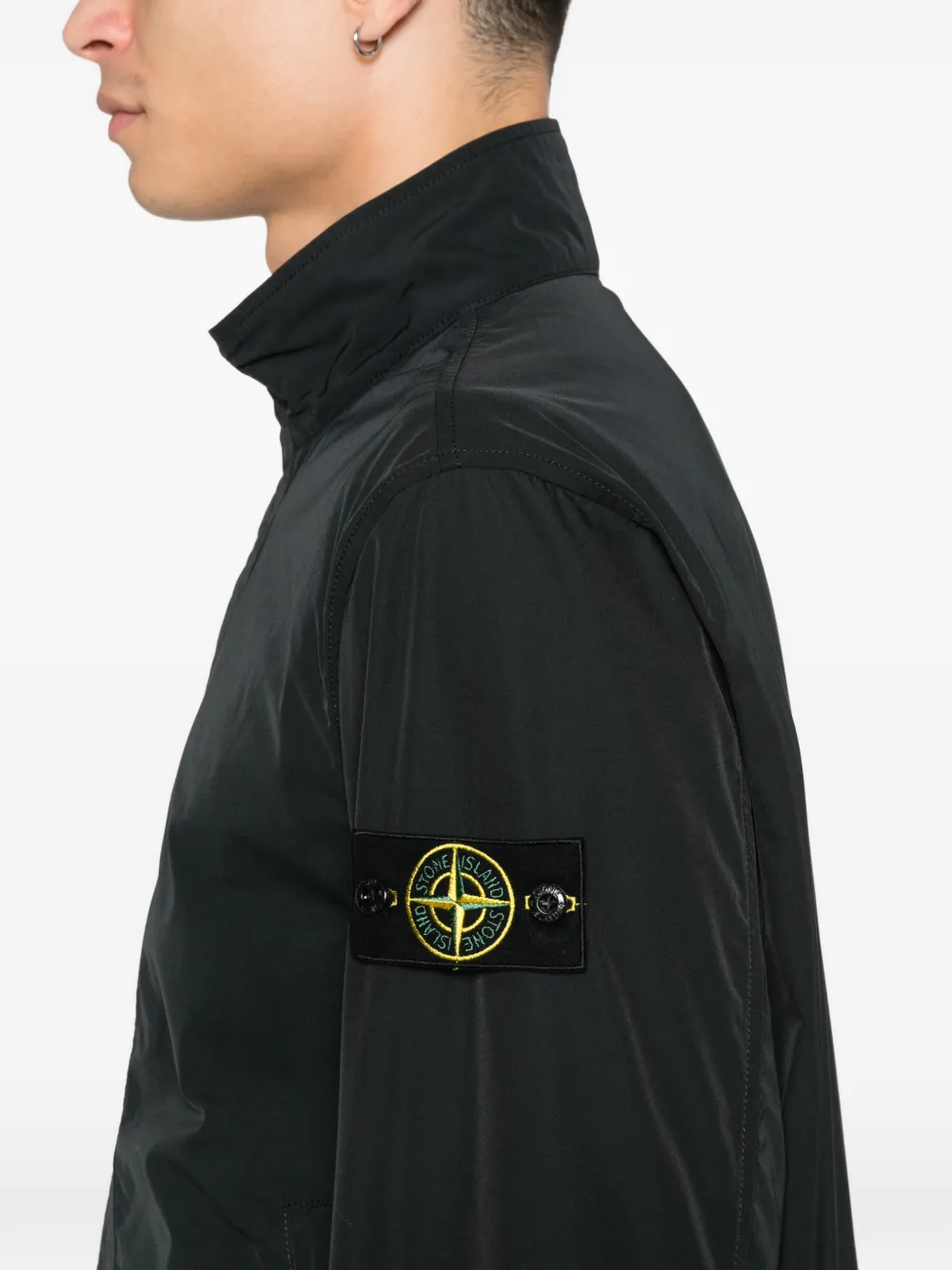 Stone Island Jack met logopatch Zwart