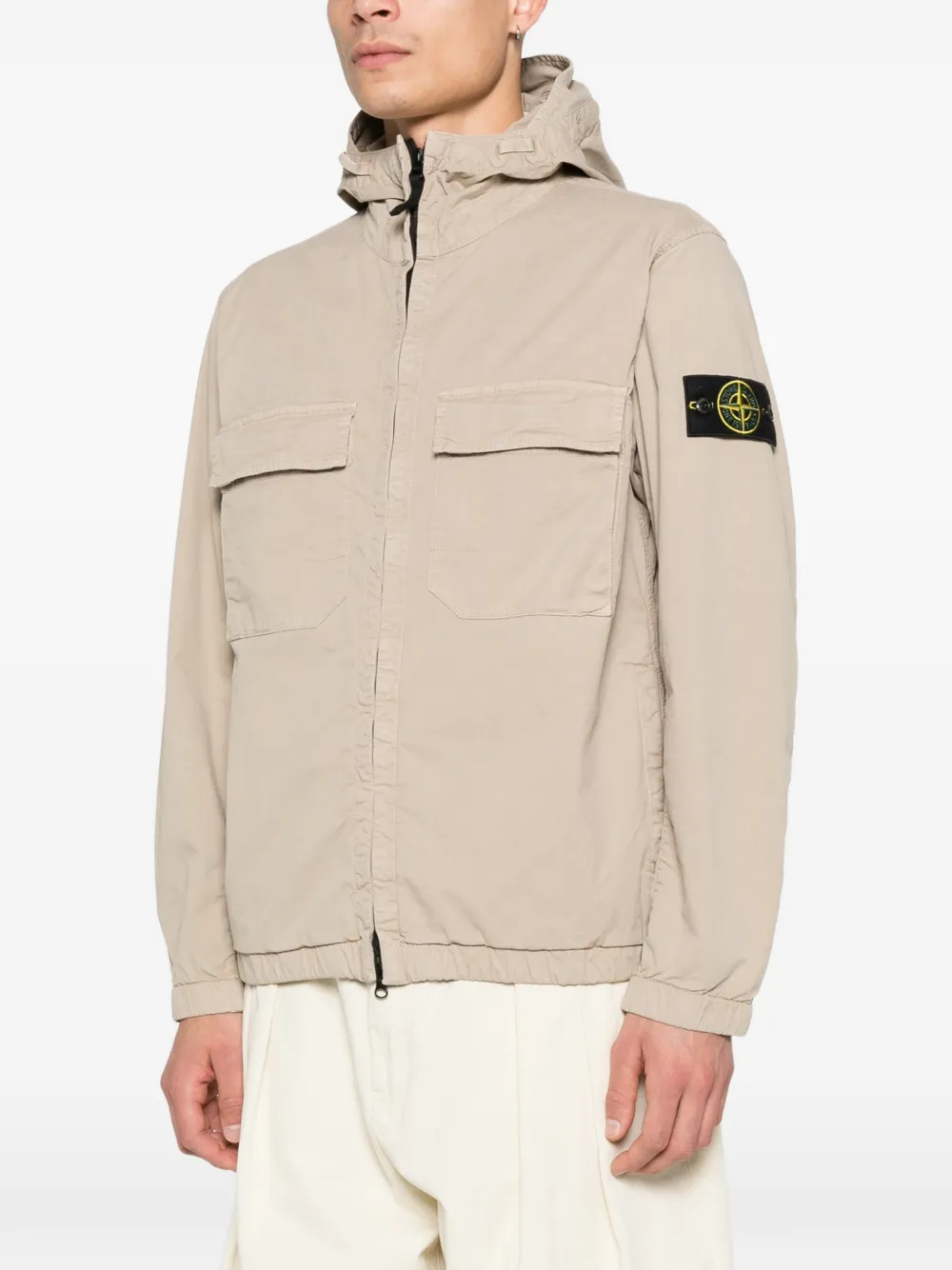 Stone Island 4100077 Stretch Organic Cotton Twill Hooded Jacket
