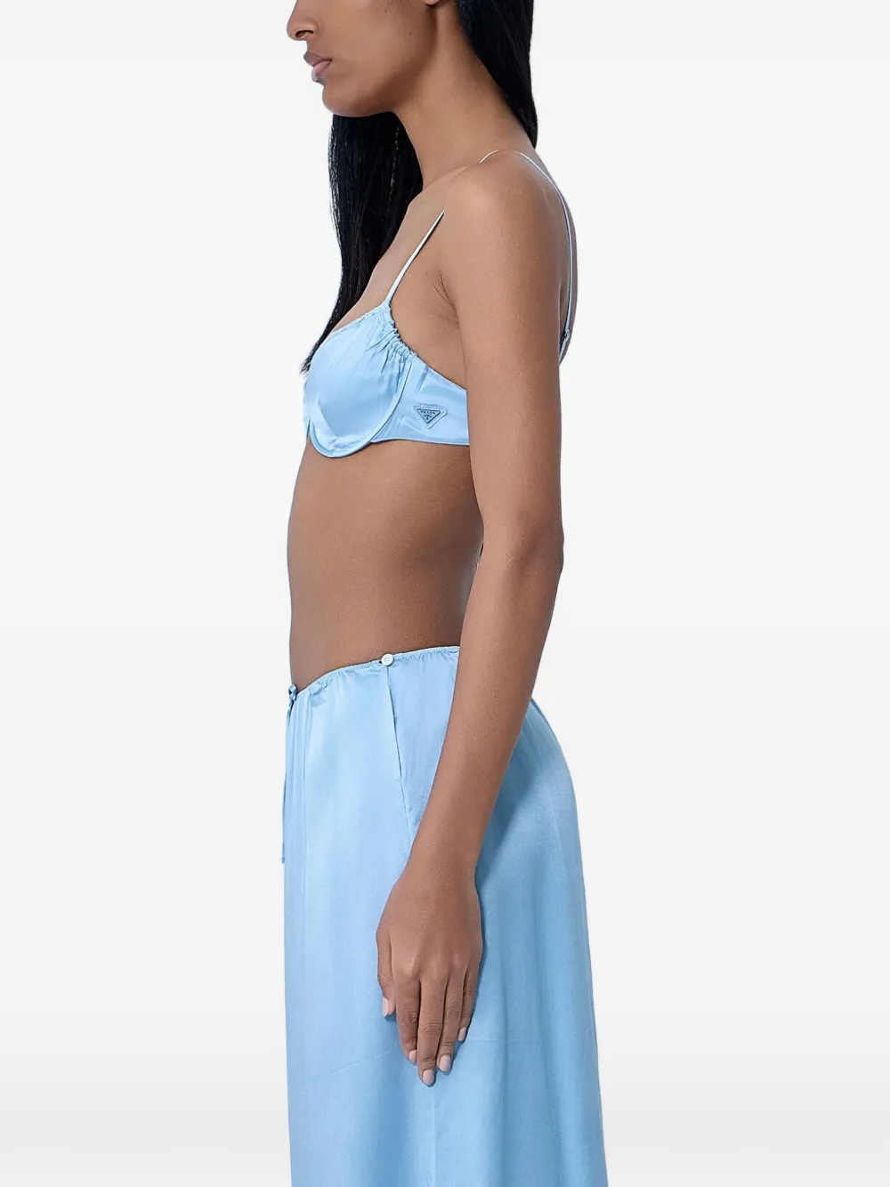  Prada Underwired Silk-satin Bralette - Blu 