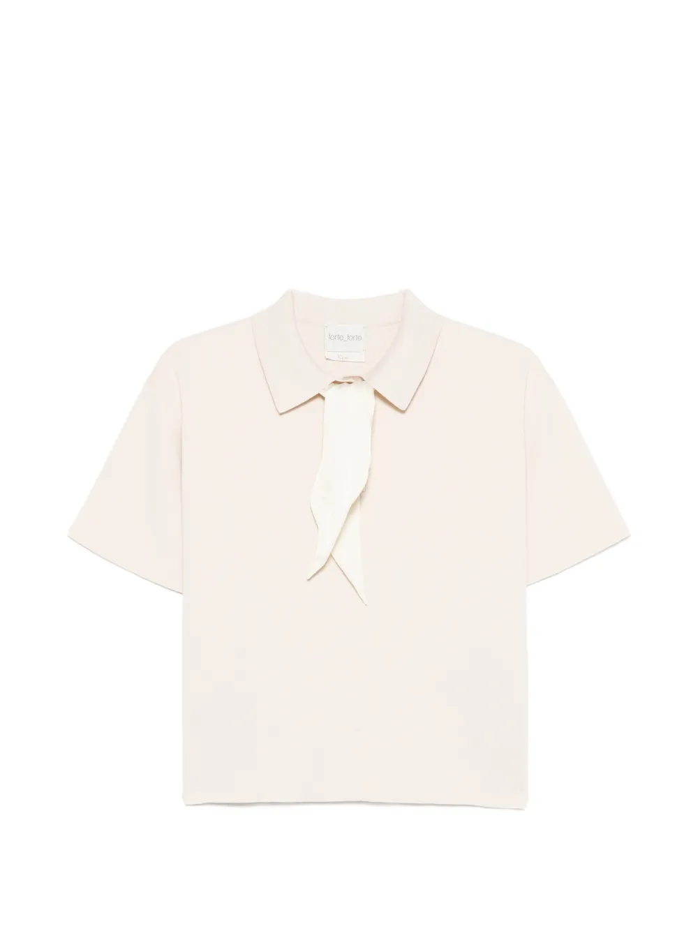 Forte Forte tie knit polo top - Toni neutri