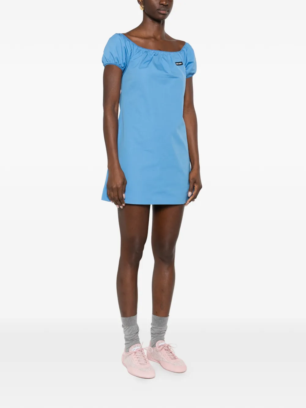 Miu Mini-jurk met logopatch Blauw