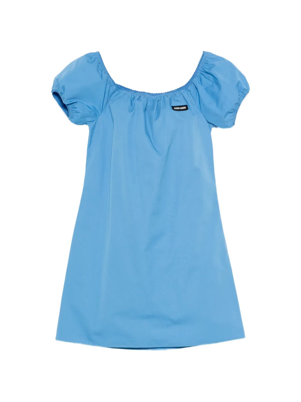 Miu Miu logo-patch mini dress - Blu