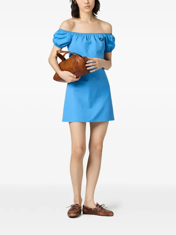 Miu Miu Poplin Mini-dress in Blue