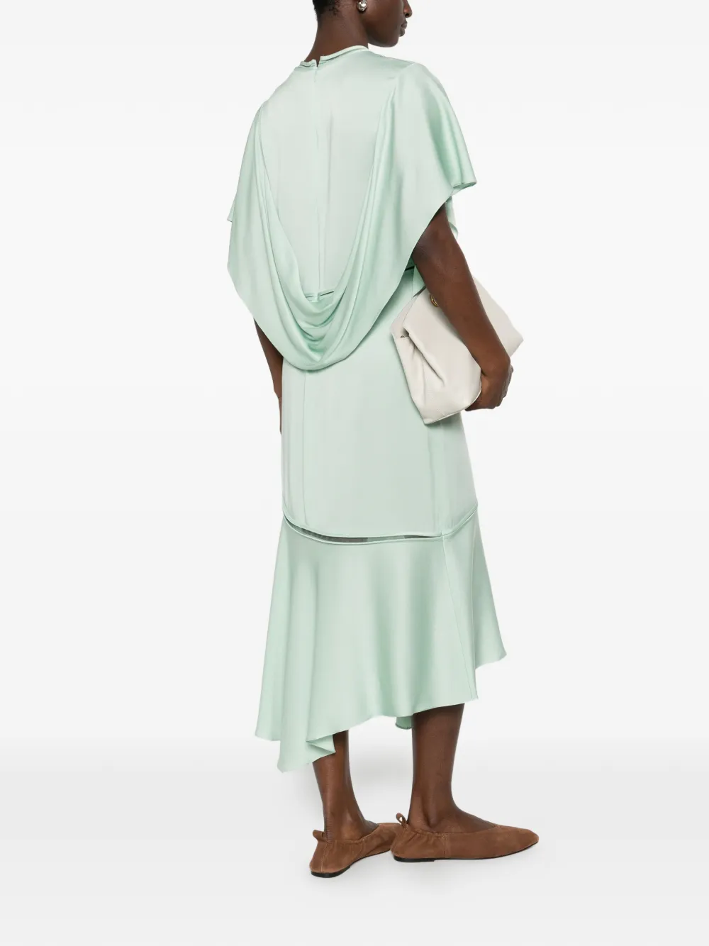 Fabiana Filippi gathered-detail midi dress - Groen