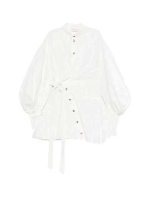 ZIMMERMANN tie-waist button mini dress