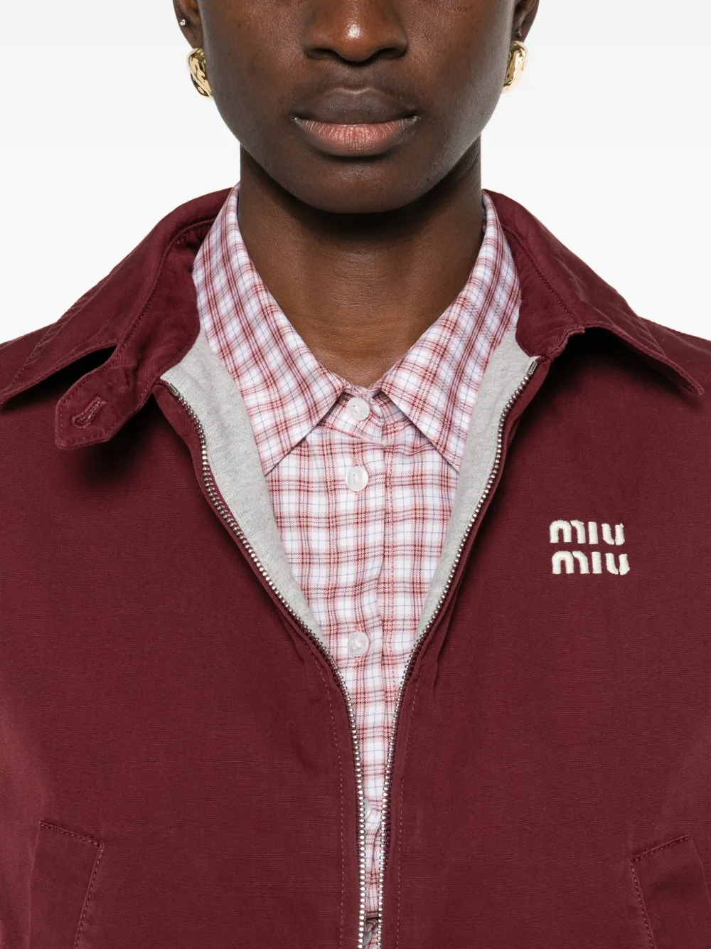 Miu Gilet met geborduurd logo Rood