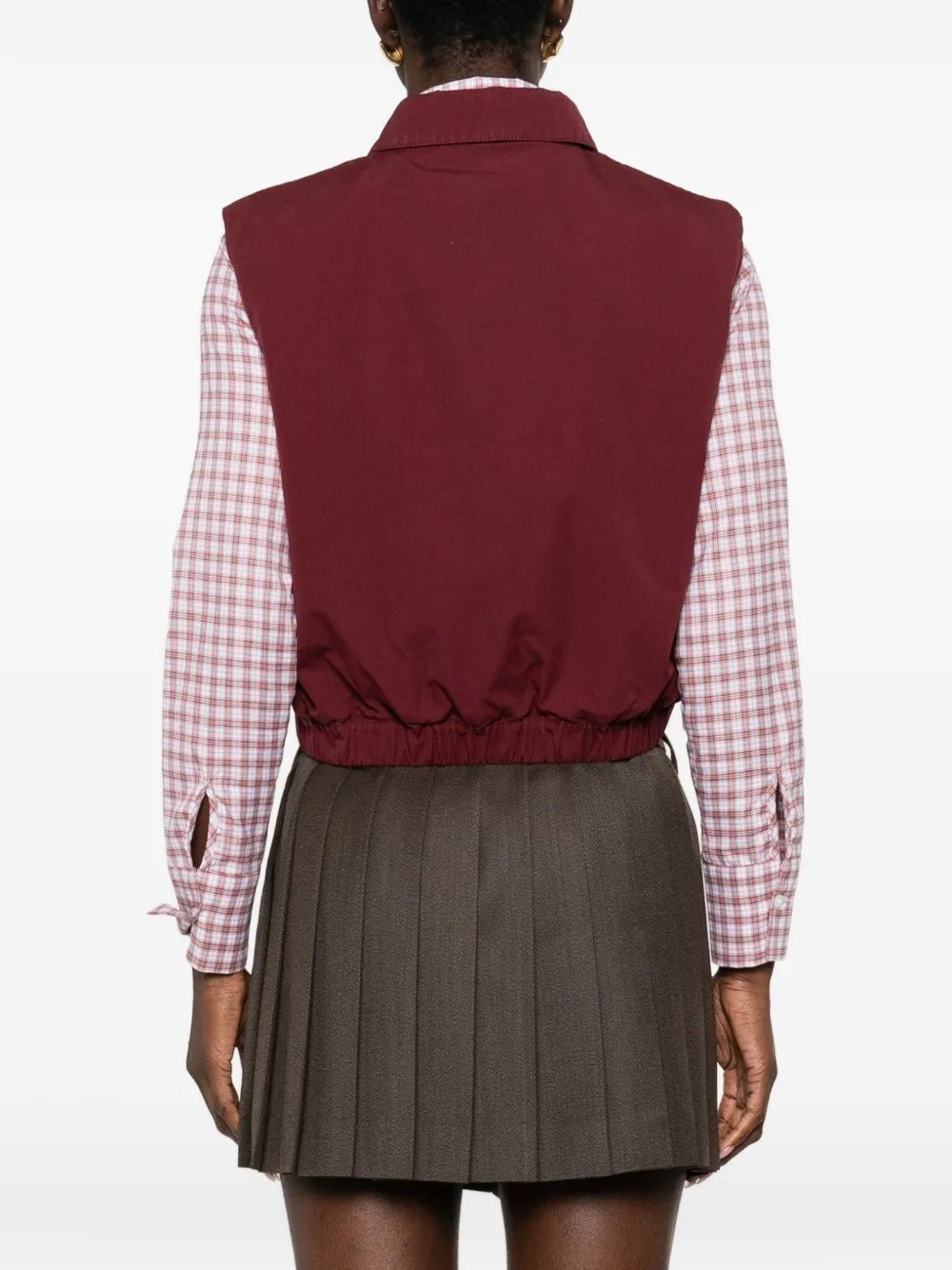 Miu Gilet met geborduurd logo Rood