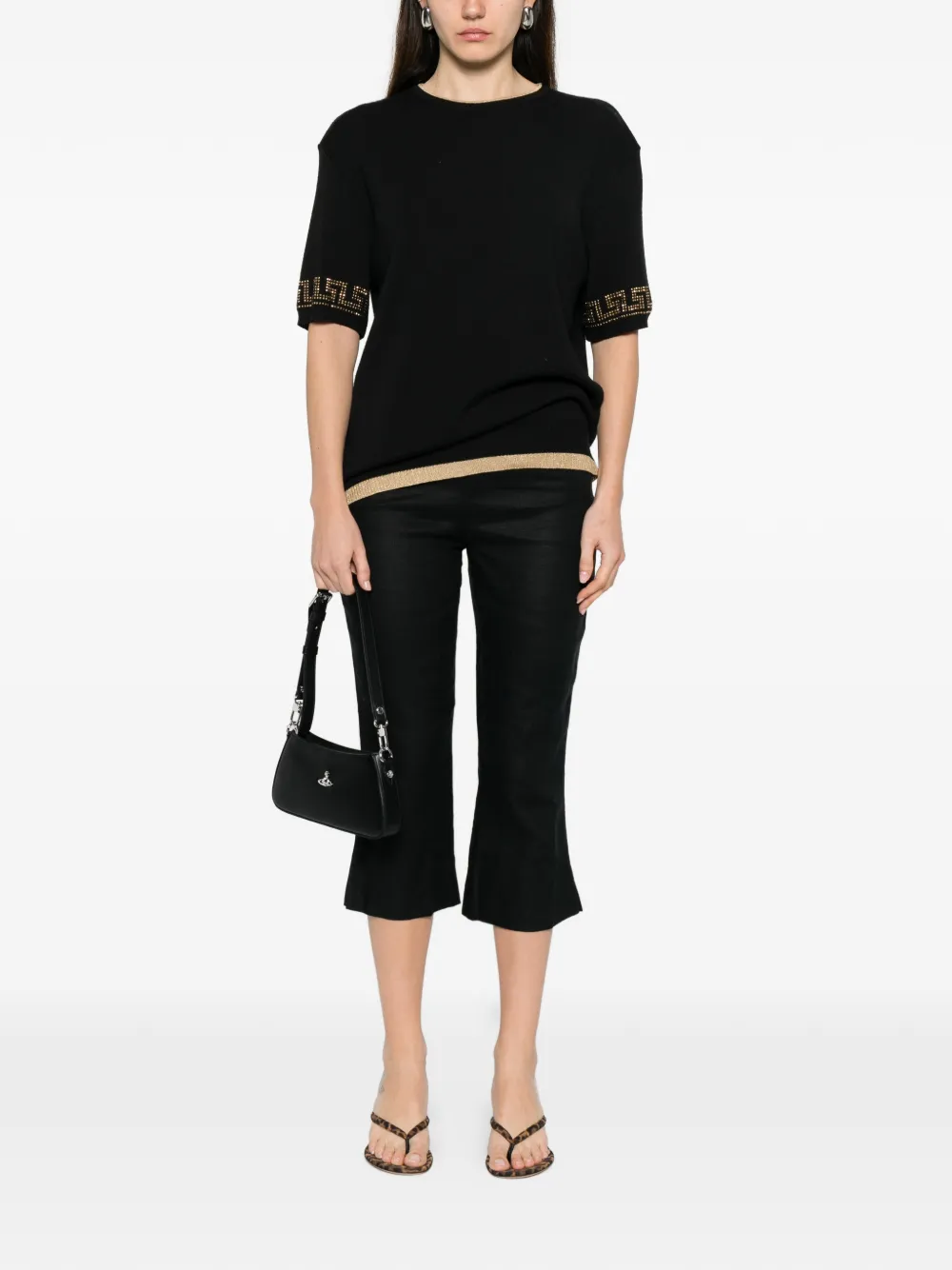  Versace Pre-owned 2000s Short-sleeve Sweater - Black 