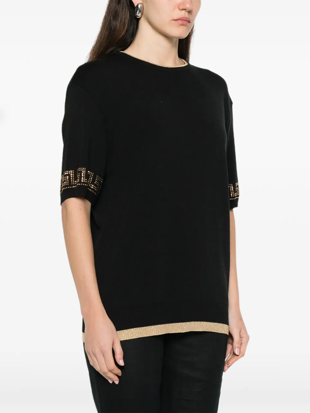 Versace Pre-owned 2000s Short-sleeve Sweater - Black 