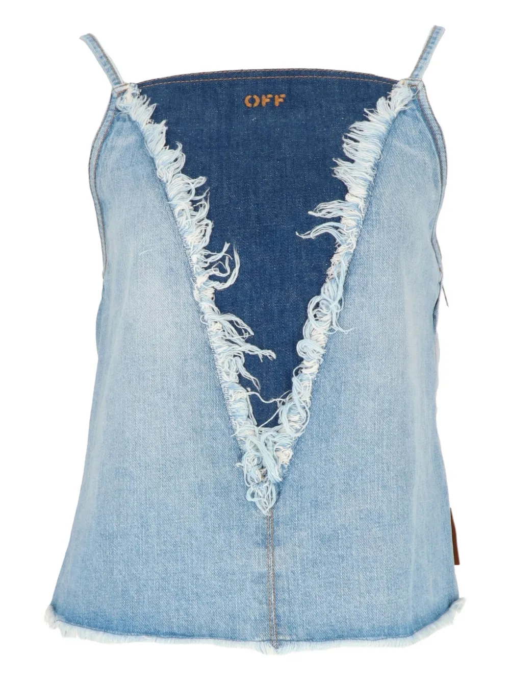 Off-White Doll frayed-effect top - Blu