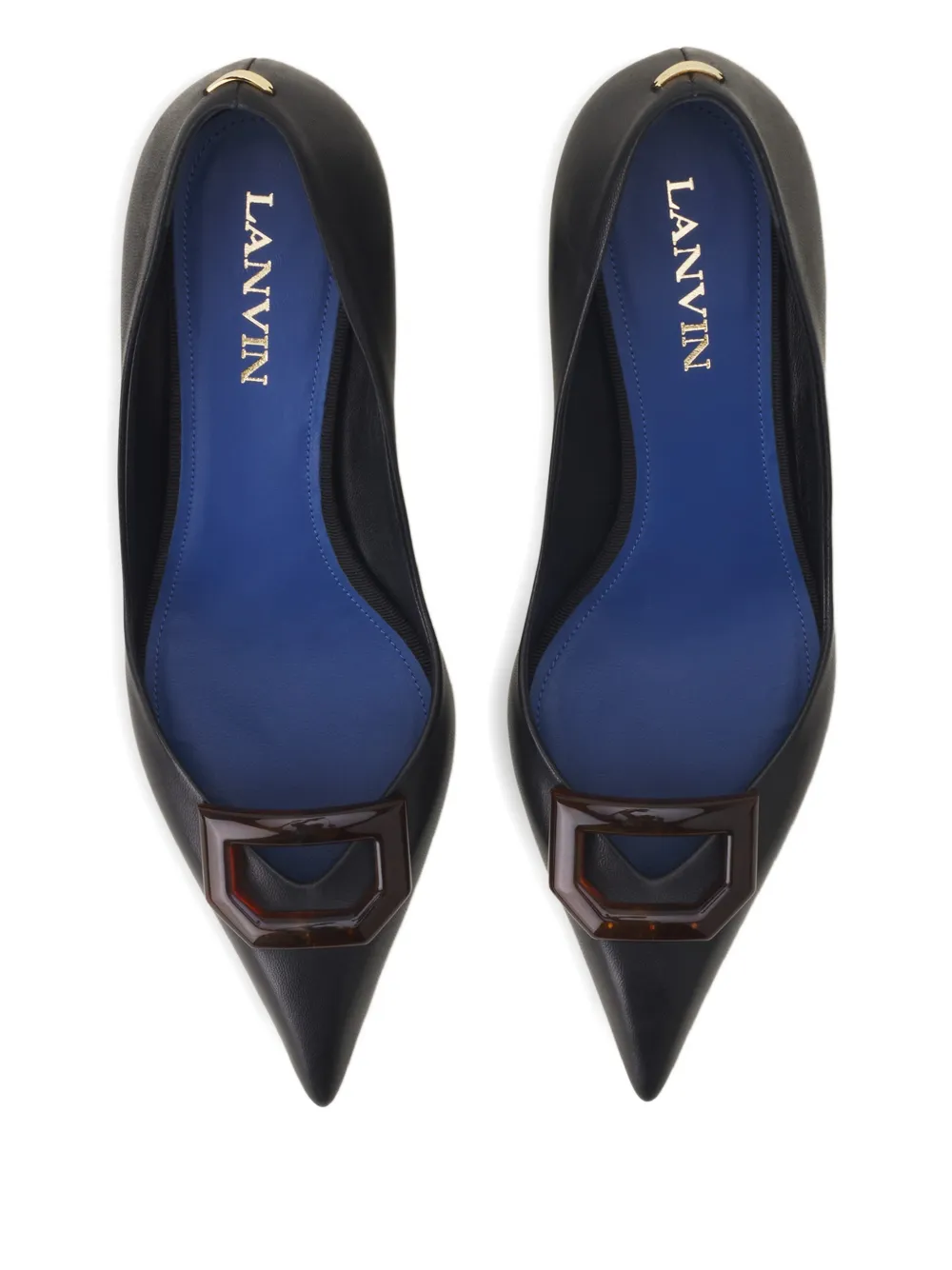 Lanvin Buckle detail pointed pumps Zwart