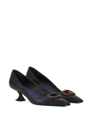 Escarpins Lanvin Camel/taupe Avec Nœud Noir Taille 39 (US 9) Neufs Sans Boîte - Origine 1125$