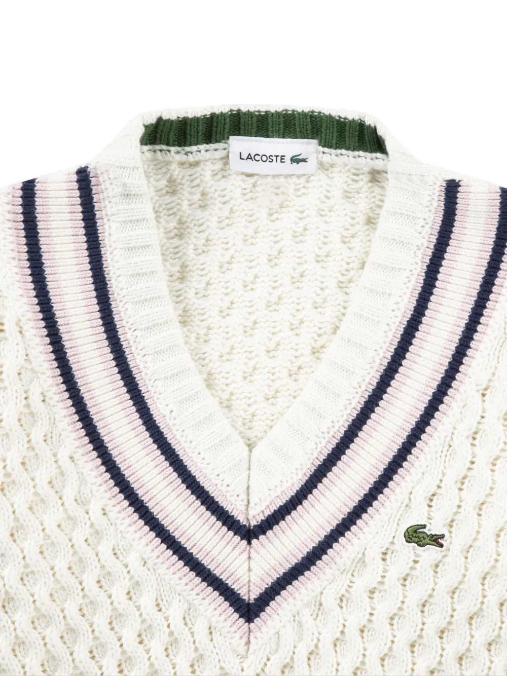  Lacoste Kids V-neck Sweater - Neutrals 