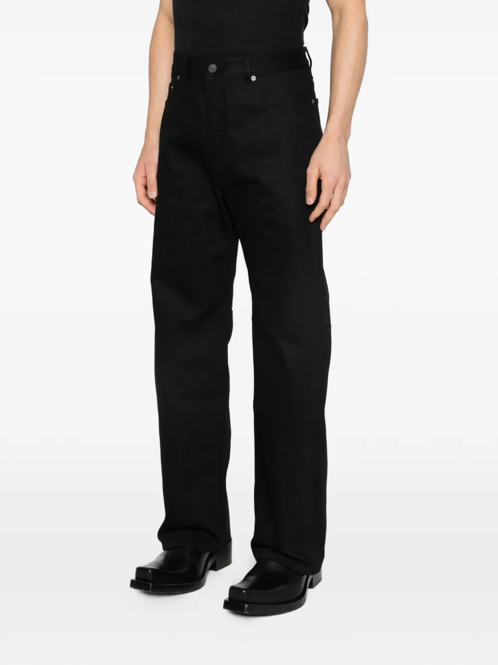 Buttoned Straight-Leg Jeans