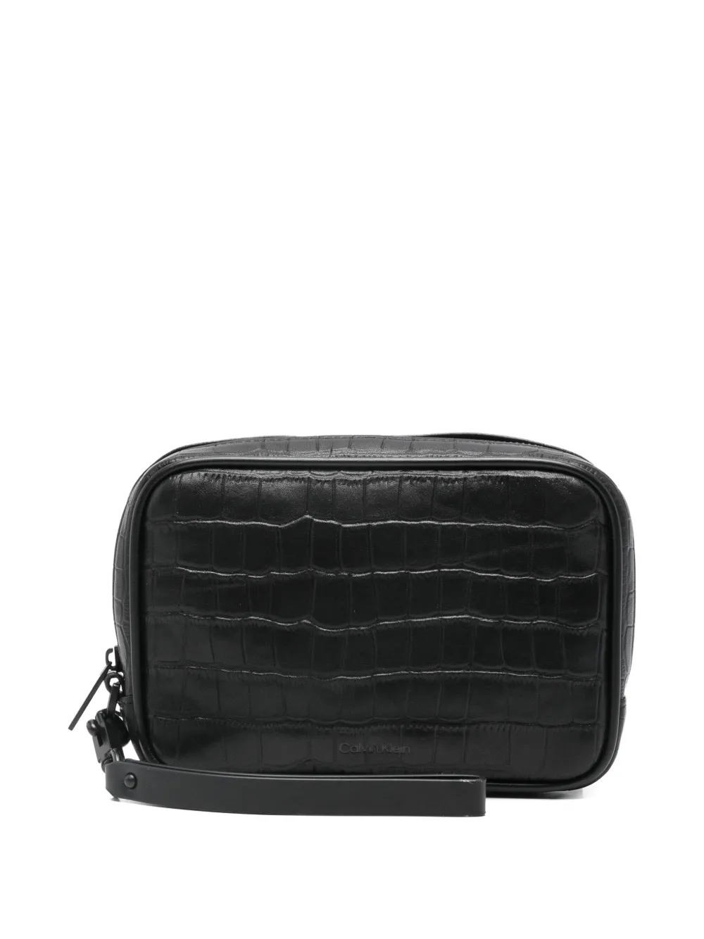 Calvin Klein textured zip wash bag - Schwarz