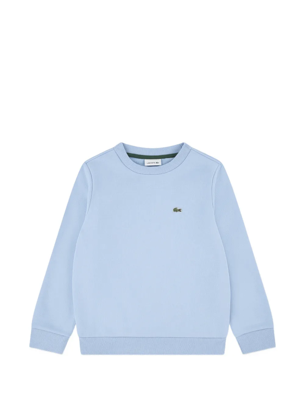 Lacoste Kids ribbed crewneck embroidered sweatshirt - Blu