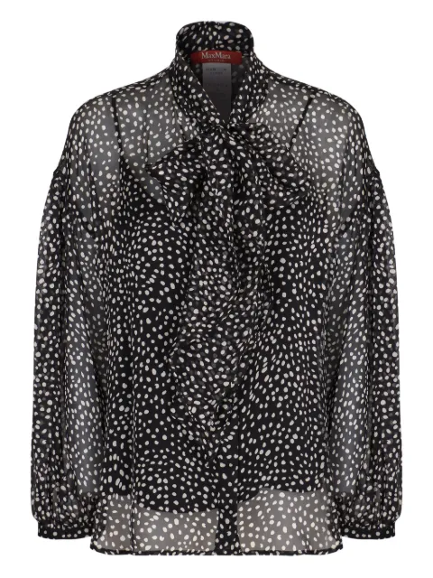 Max Mara sheer polka-dot blouse