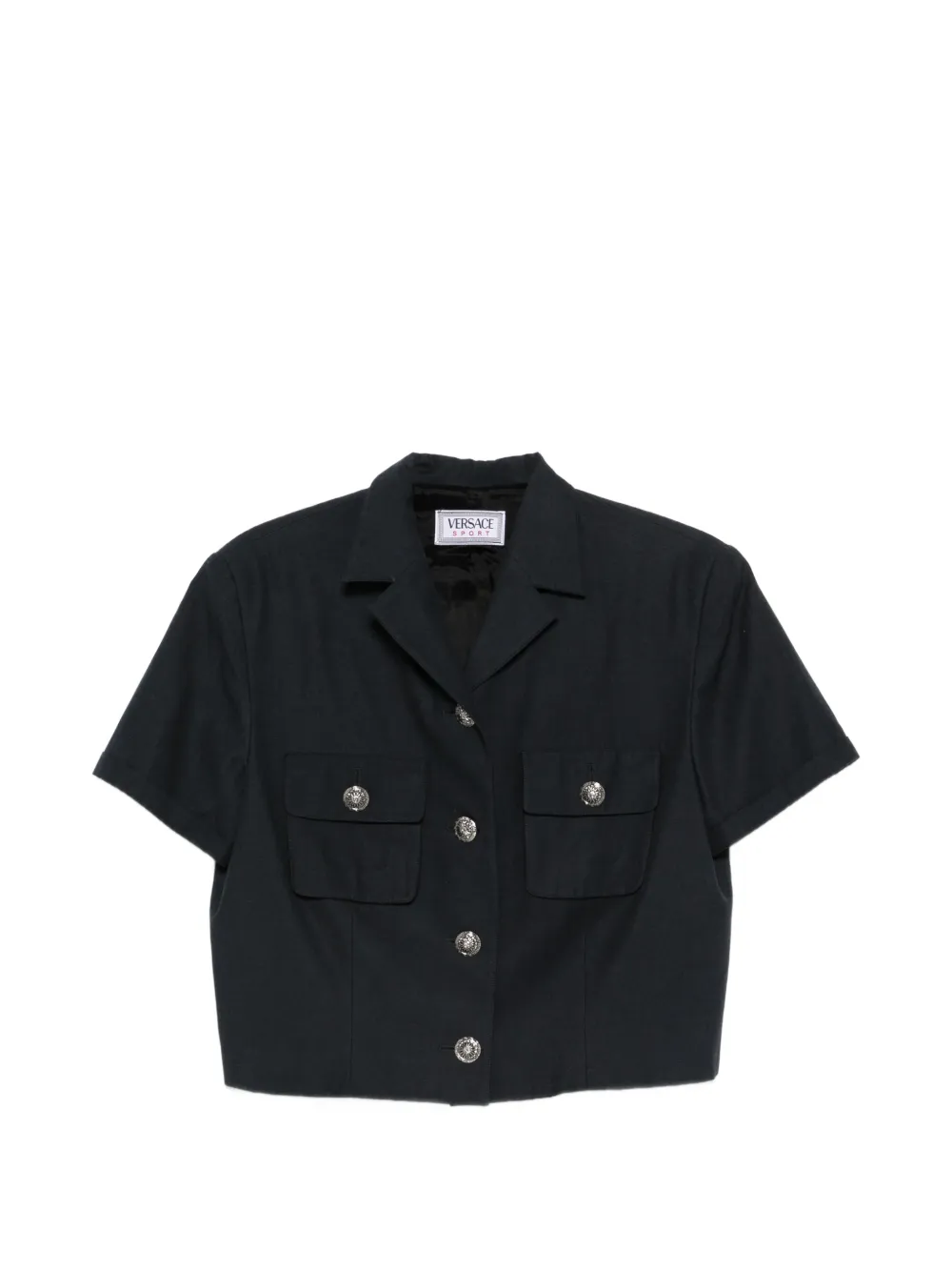 Pre-owned Versace 1990s Button-up Jacket In Black