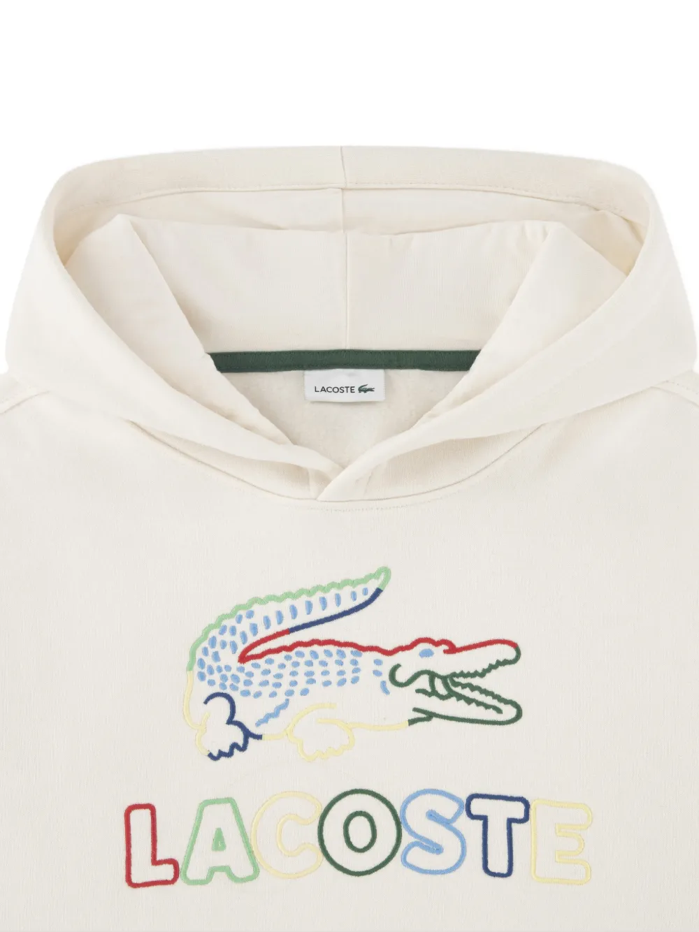Lacoste Kids Hoodie met logodetail en lange mouwen Beige