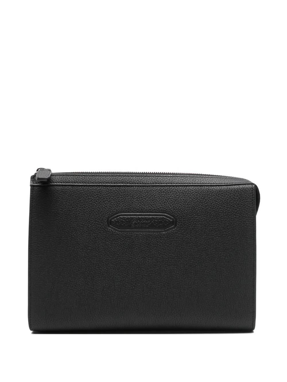 Brioni Clutch goffrata con zip - Nero