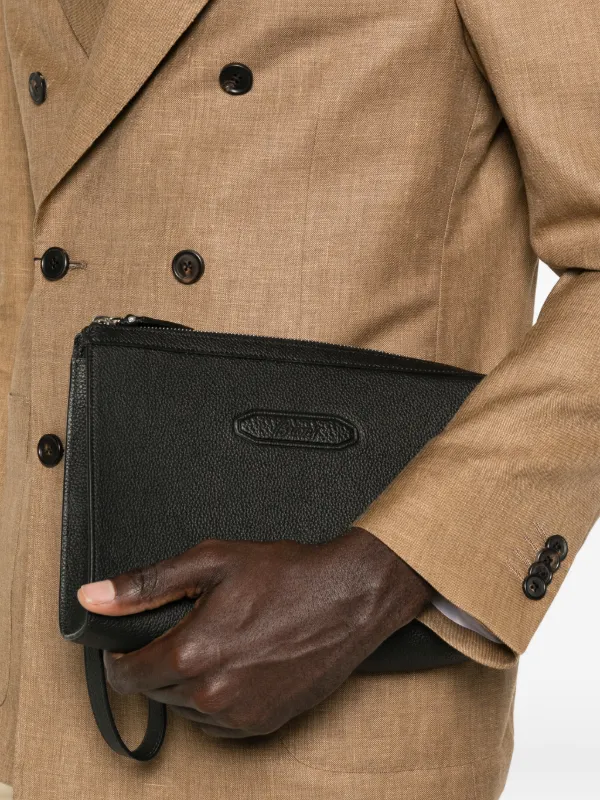 Brioni エンボス クラッチバッグ | ブラック | FARFETCH JP