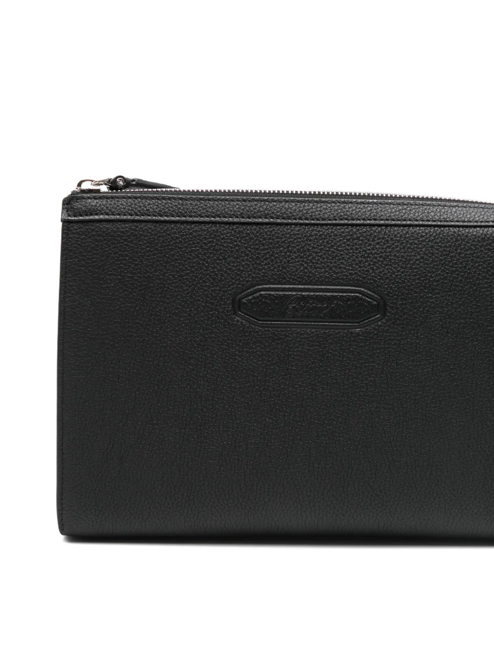 embossed zip clutch bag