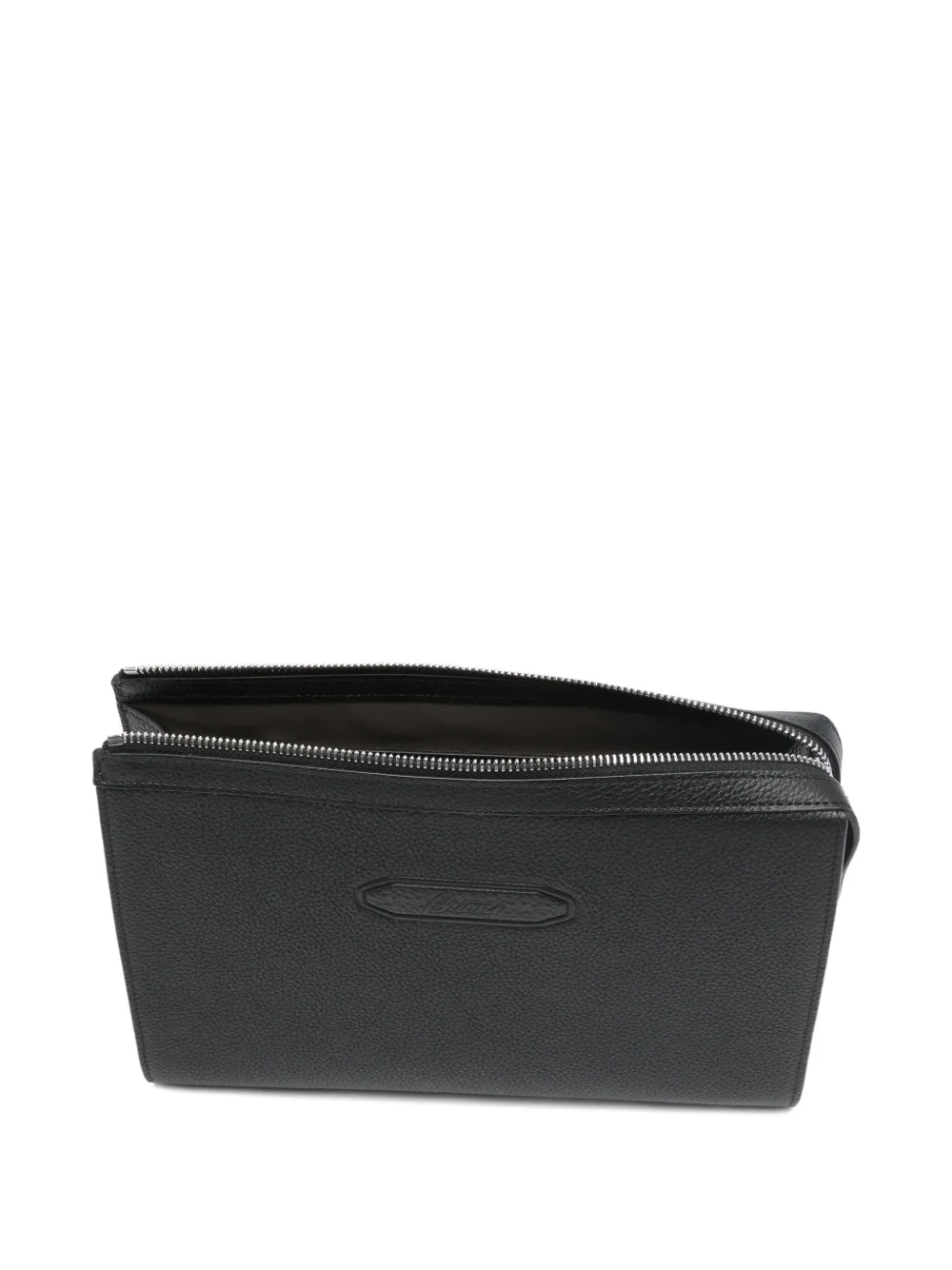 embossed zip clutch bag