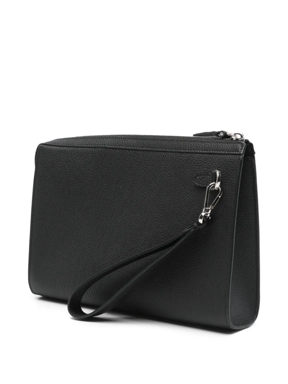 embossed zip clutch bag