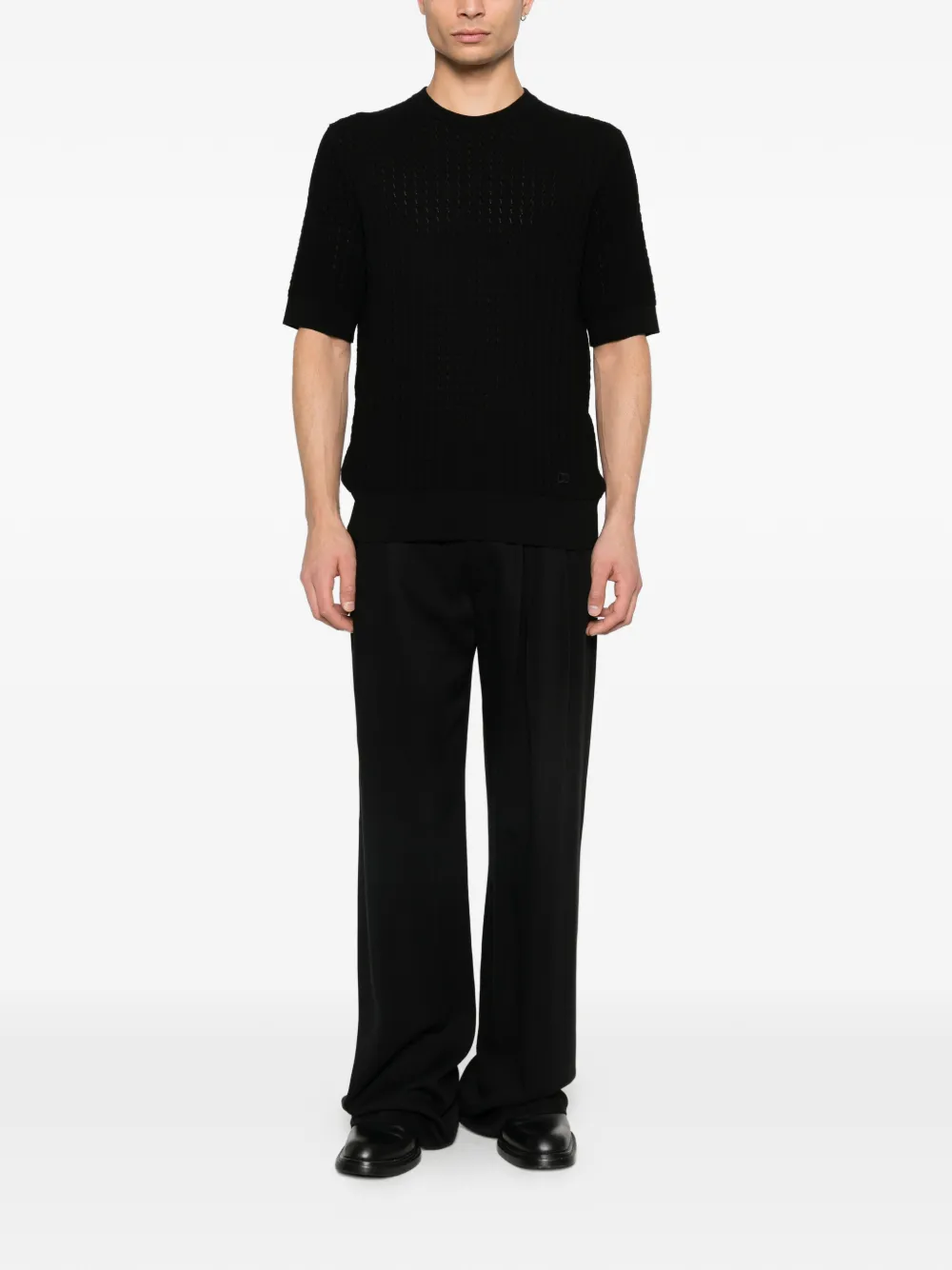 Dolce & Gabbana short-sleeve knitted T-shirt - Zwart