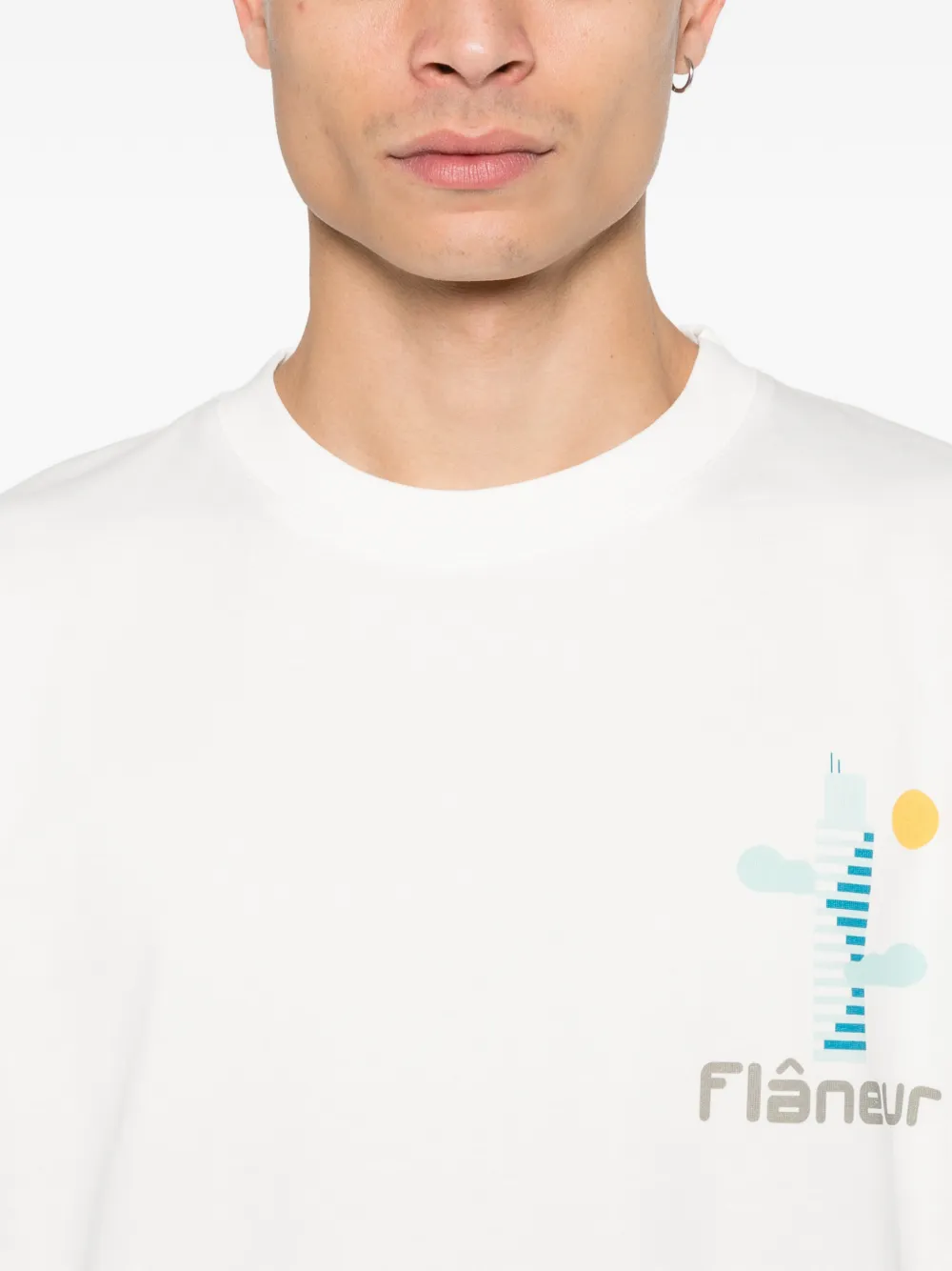 FLÂNEUR T-shirt met logo Wit
