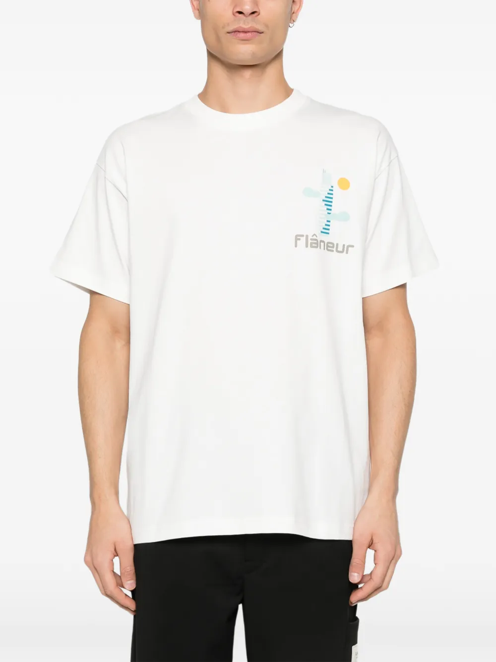 FLÂNEUR T-shirt met logo Wit