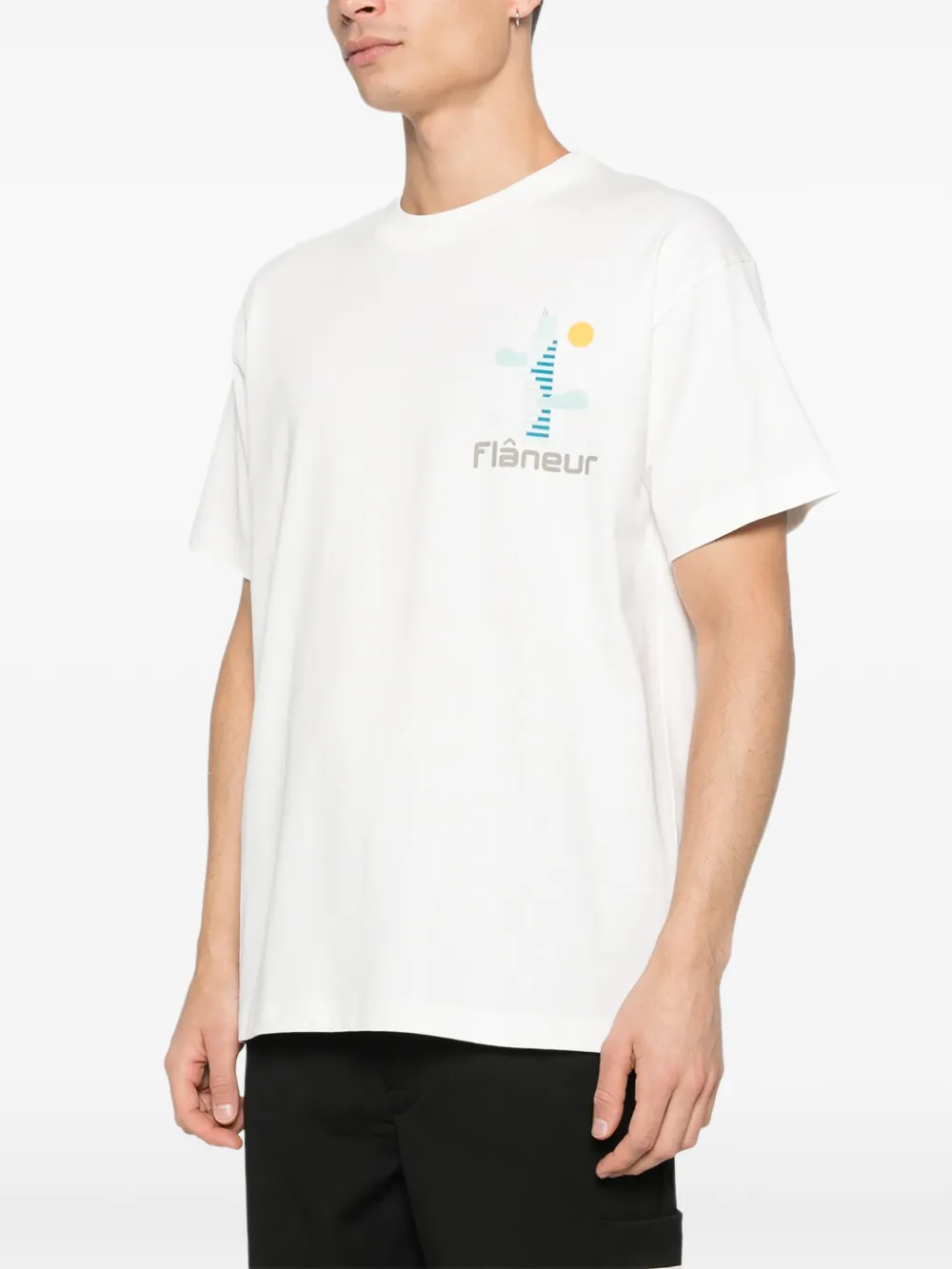 FLÂNEUR T-shirt met logo Wit