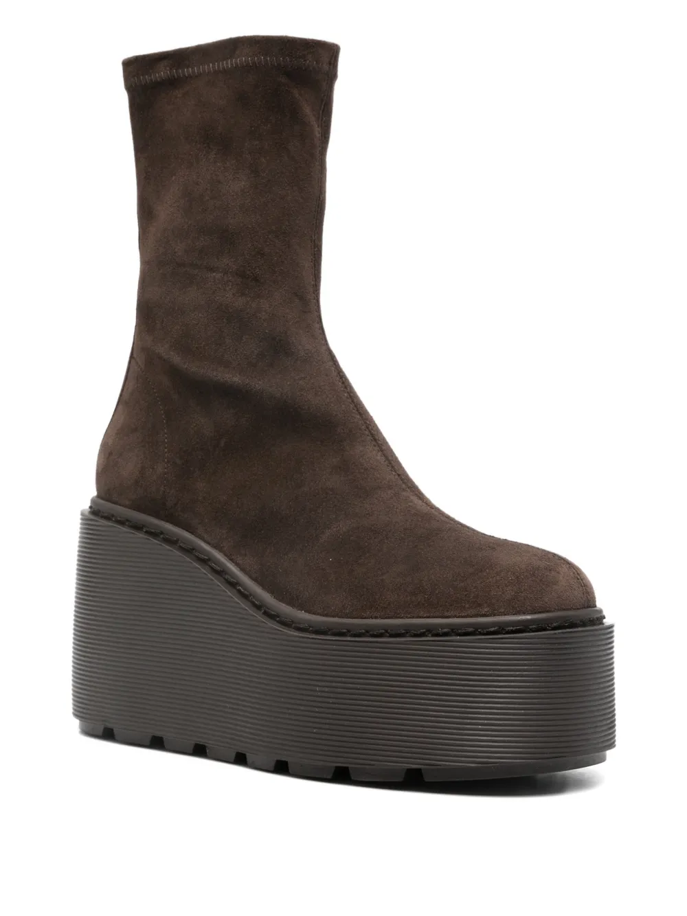 Vic Matie Laarzen met plateauzool en rits Bruin