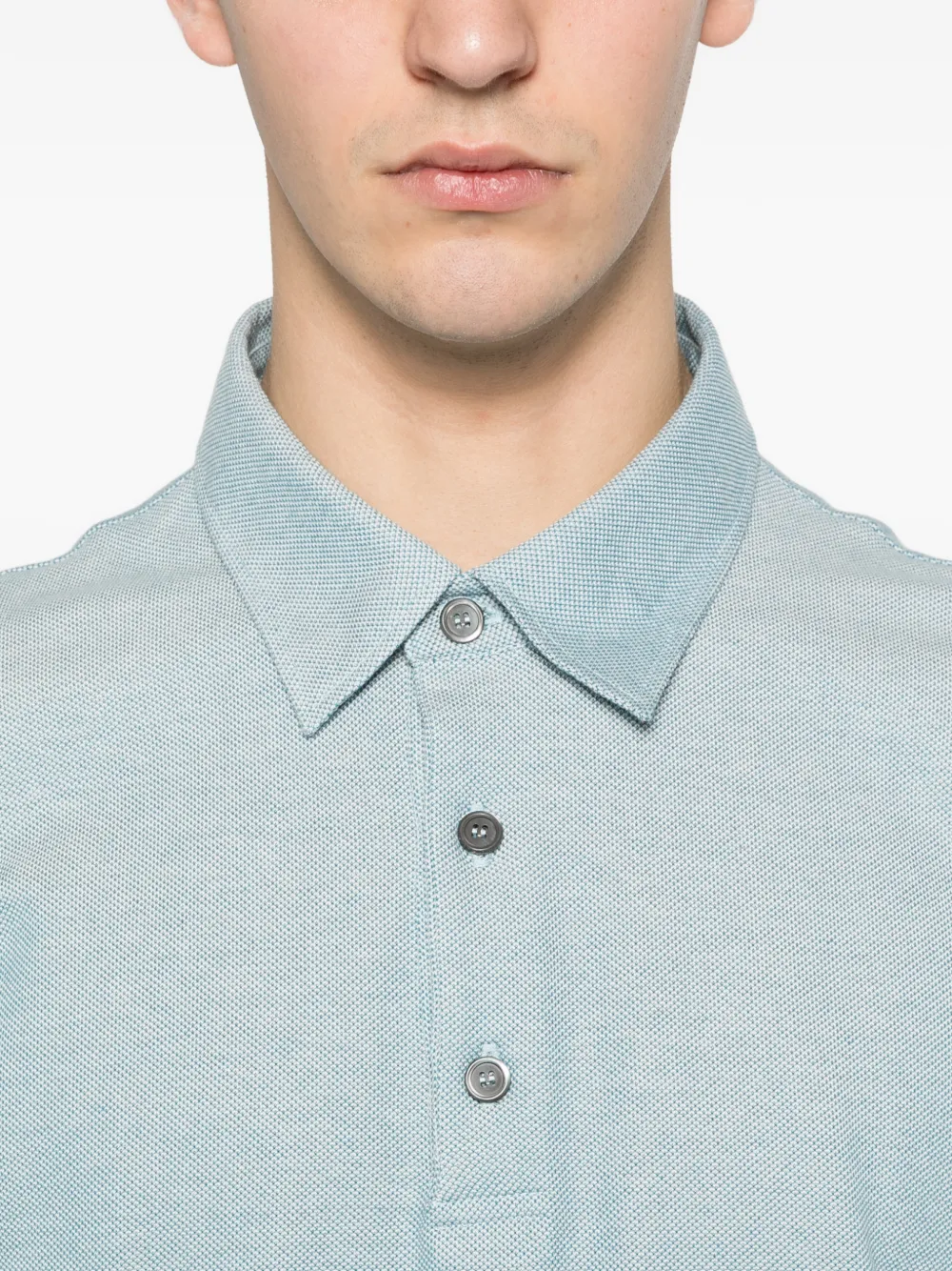 Brioni Poloshirt met knopen Blauw