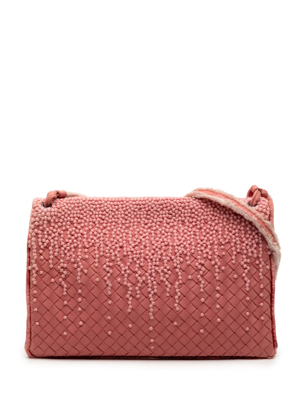 Bottega Veneta Pre-Owned 2010 Nappa Intrecciato Embroidered Fold Over crossbody bag - Rosa