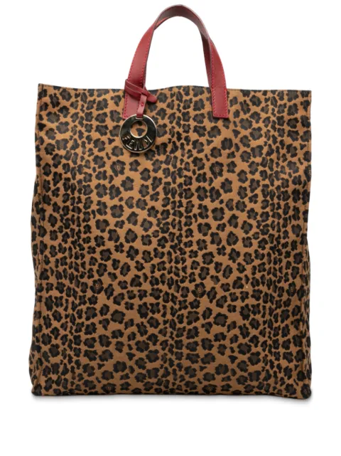 Fendi Pre-Owned 2010-2025 Leopard Printed Canvas Shopping tote bag