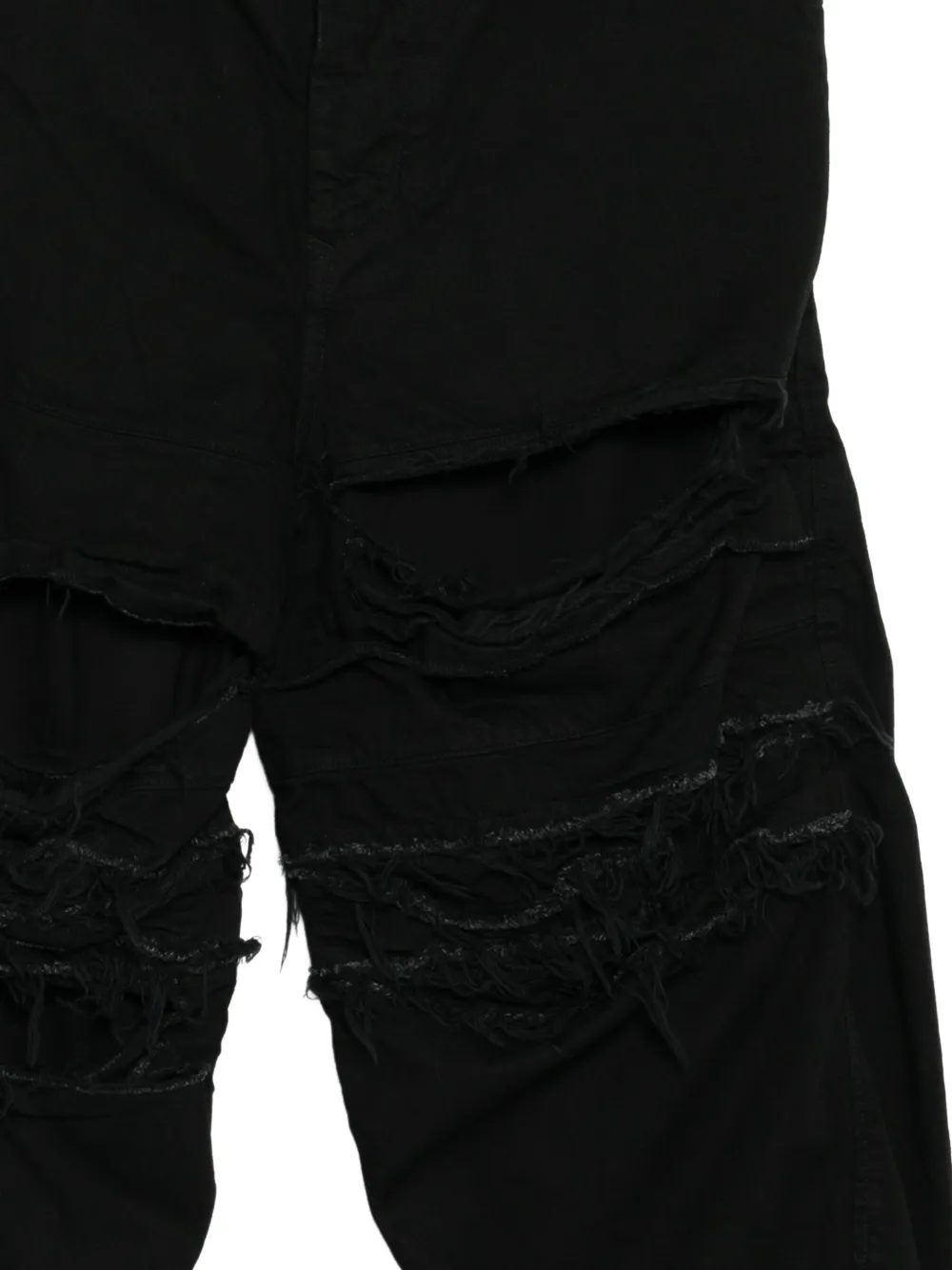  Julius Distressed Wide-leg Jeans - Black 