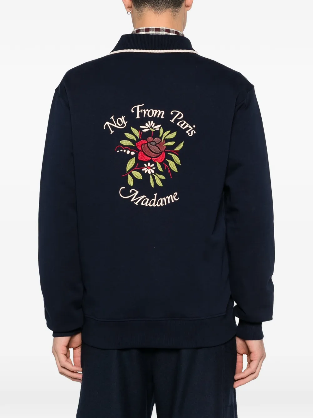 Drôle De Monsieur Sweater met borduurwerk Blauw