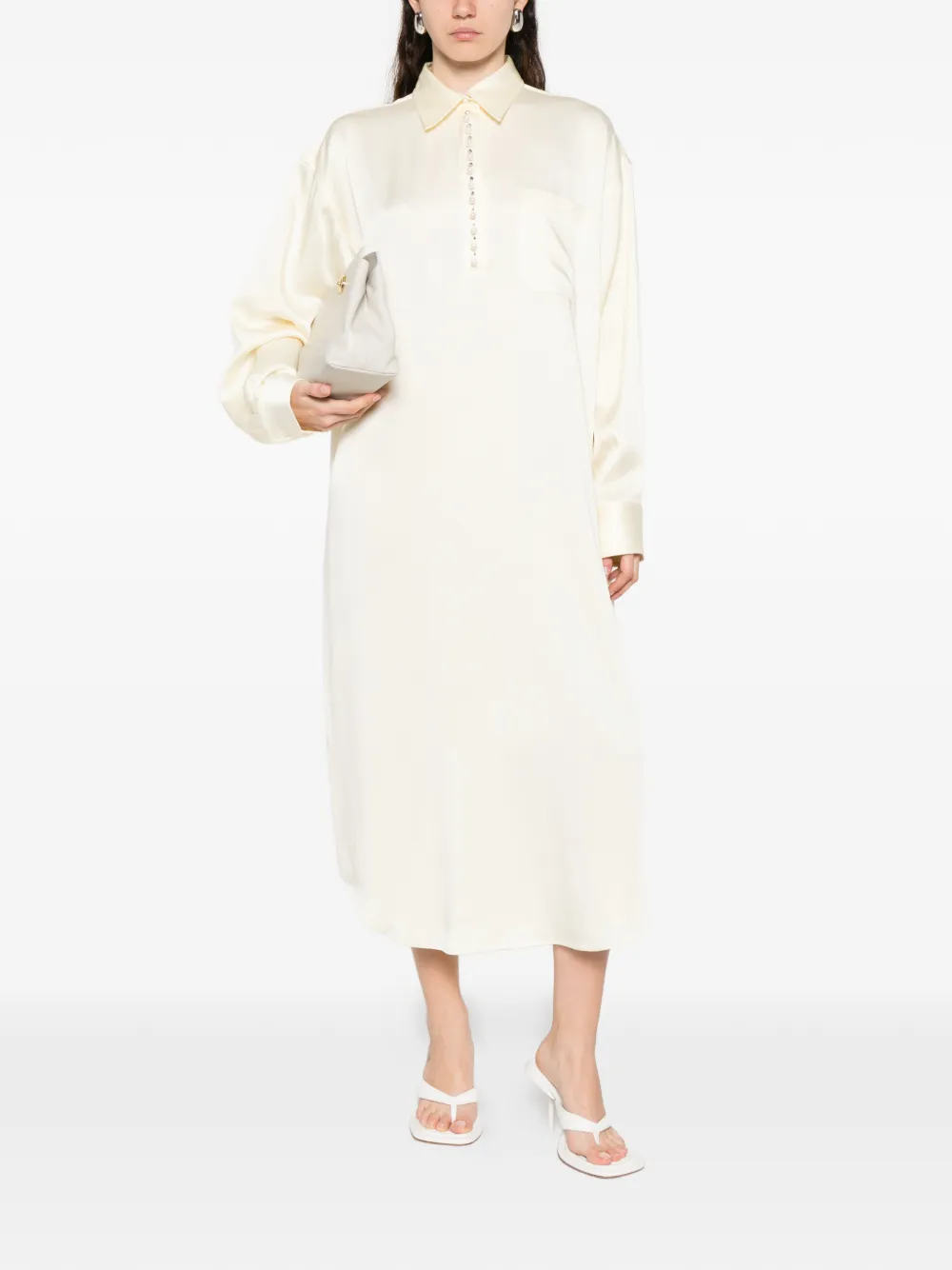  Stella Mccartney Button Pocket Midi Dress - Neutrals 