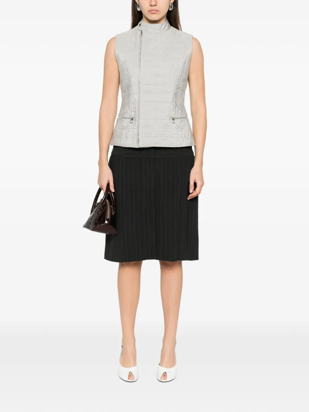 2000s Pinstripe Mini Skirt