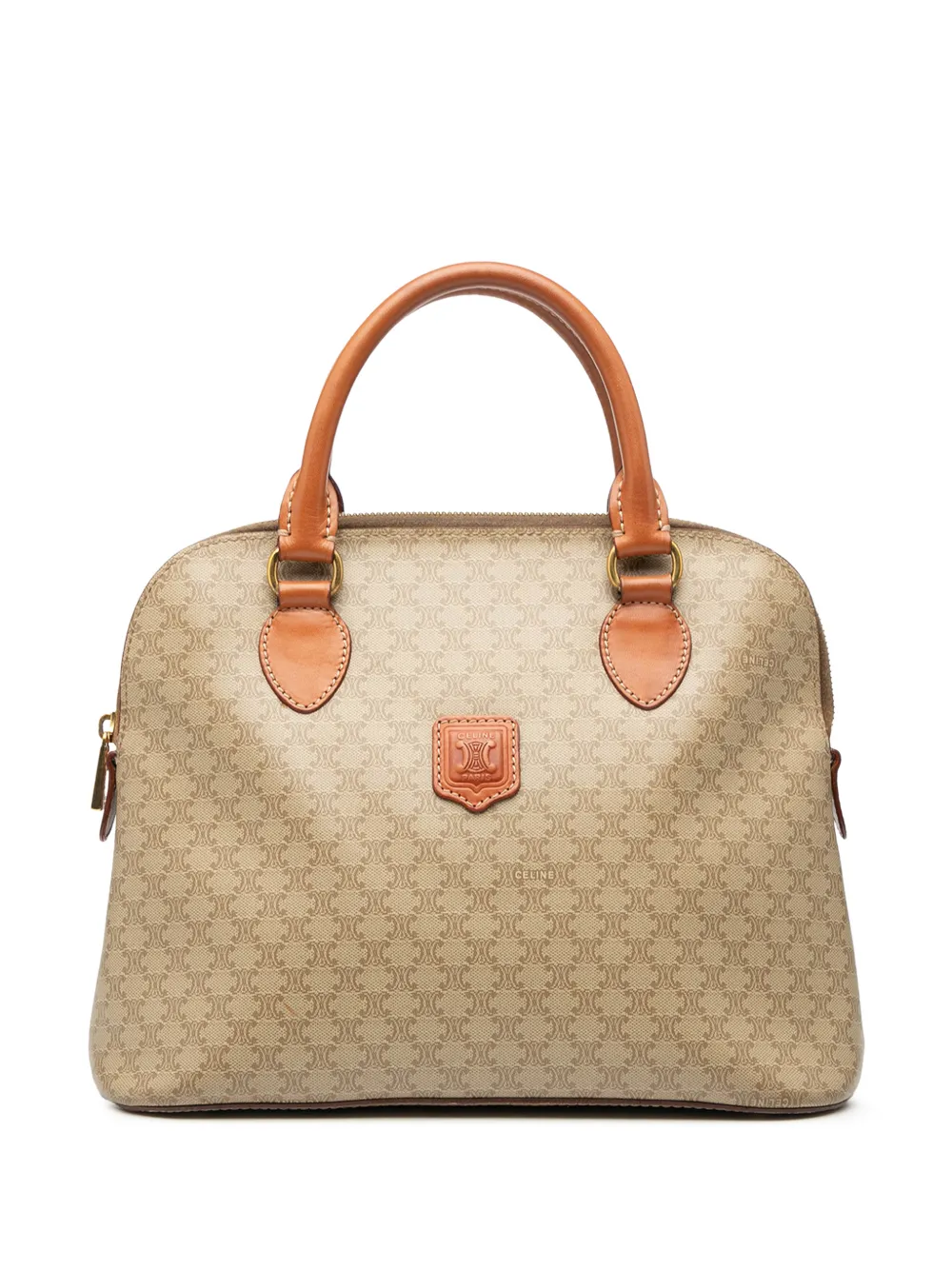 Celine Pre-Owned 1998 Macadam Coated Canvas Dome satchel - Marrone