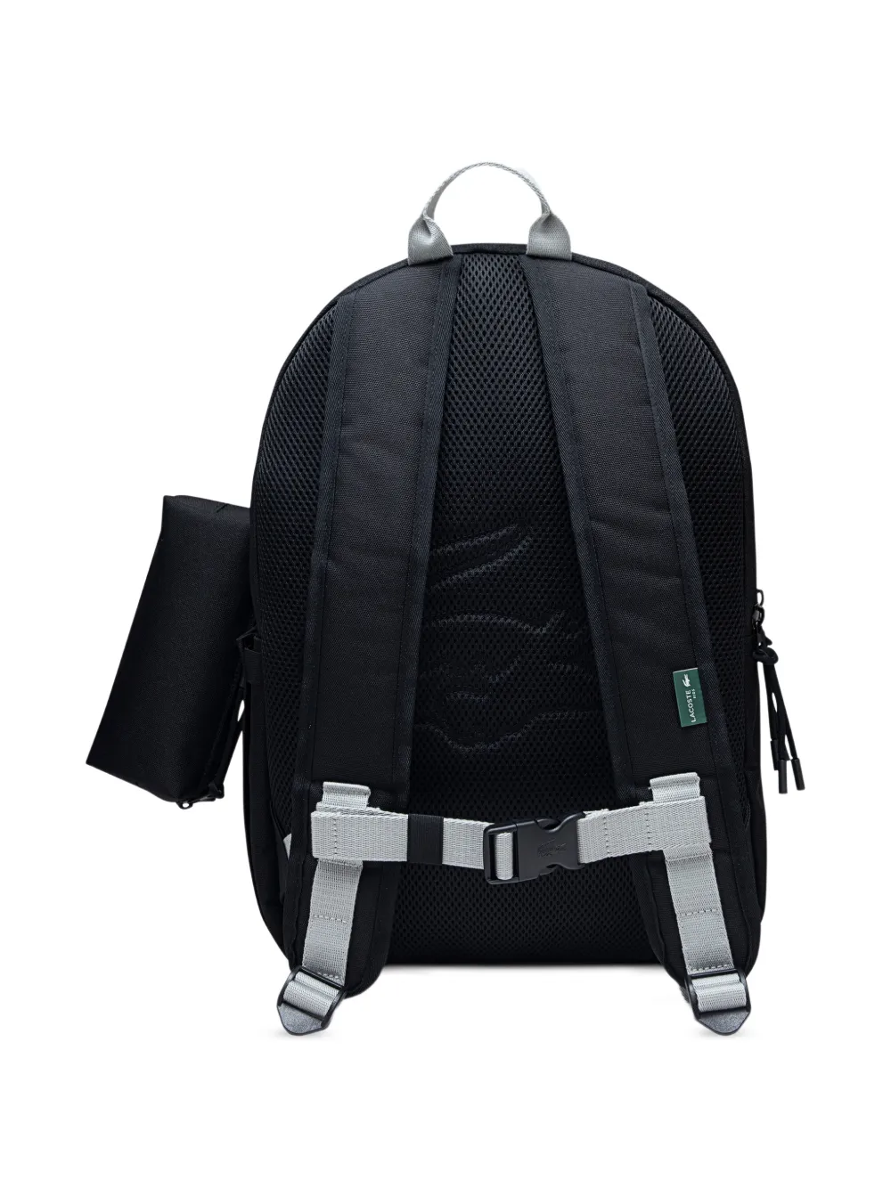 Lacoste Kids logo-appliqu&eacute; backpack - Zwart