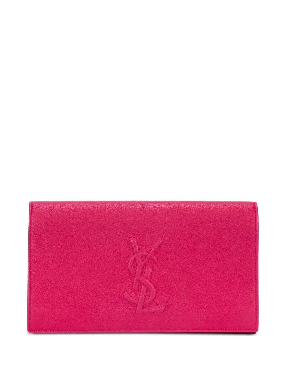 Saint Laurent Pre-Owned Clutch grande con logo goffrato - Rosa