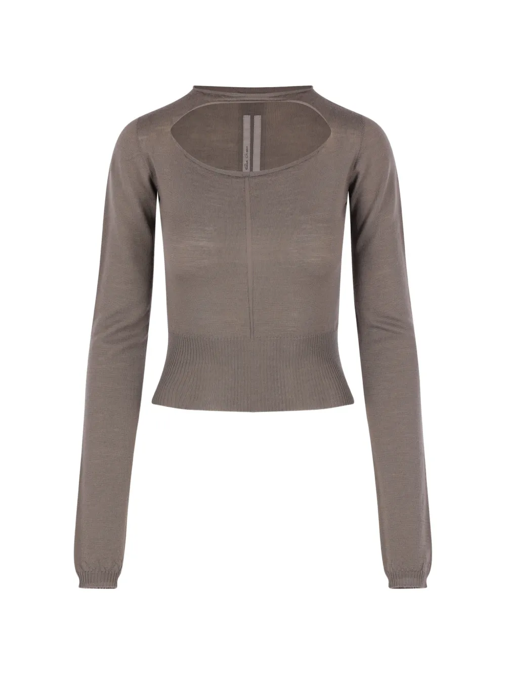 Rick Owens cut-out long-sleeved top - Marrone