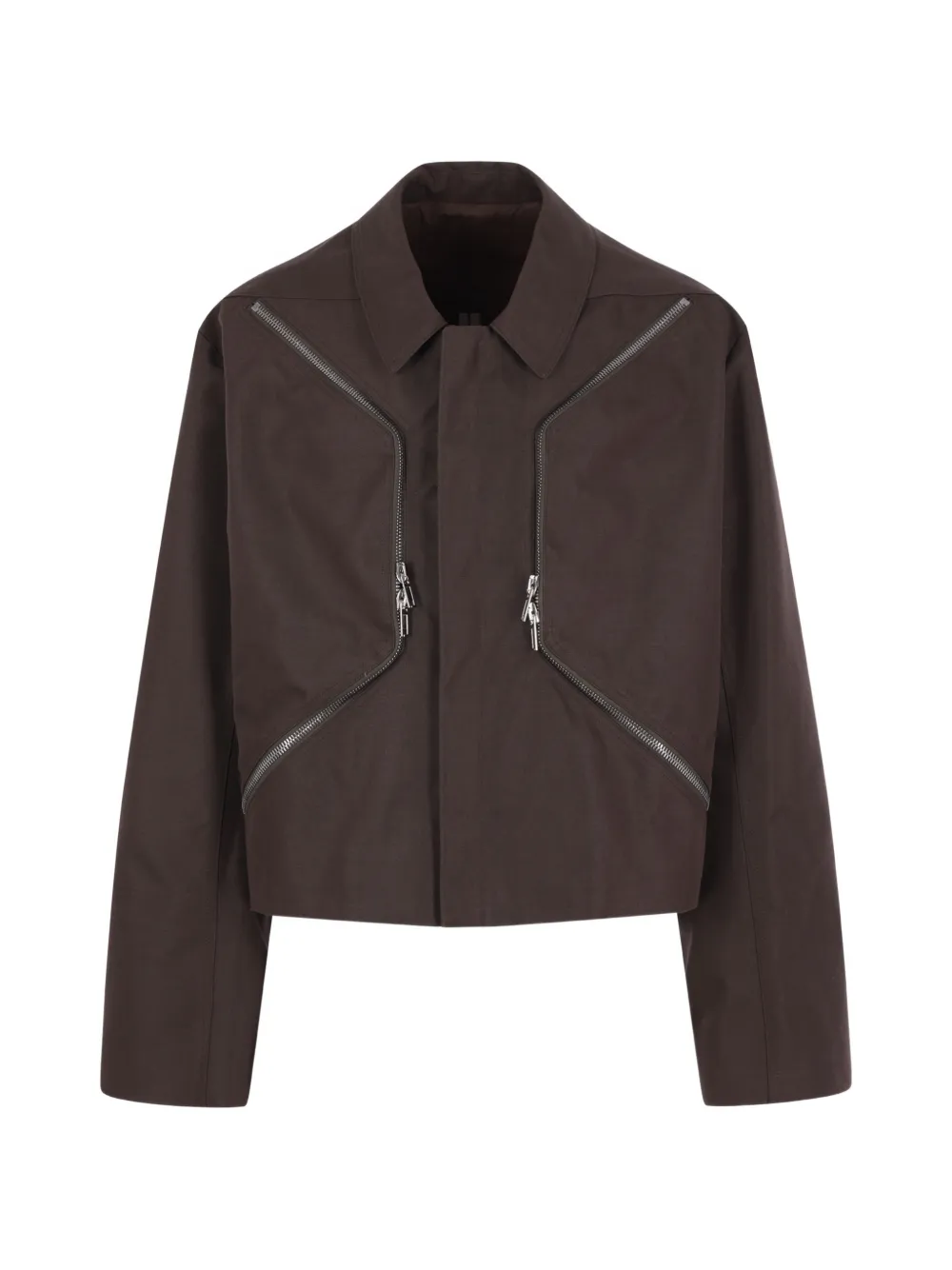Rick Owens Heizer Flight zip-detail cropped jacket - Marrone