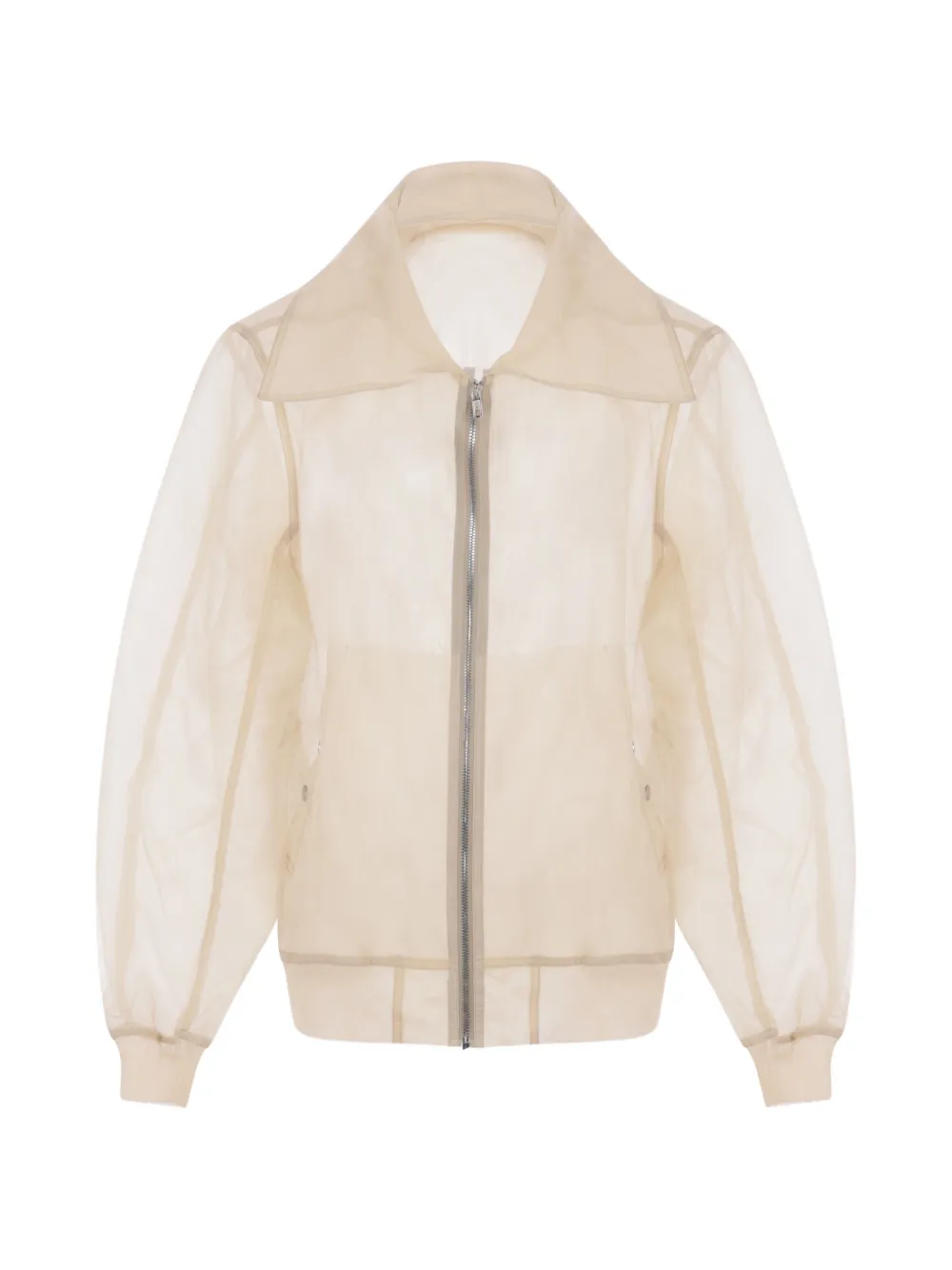 Rick Owens sheer zip-up jacket - Neutrals