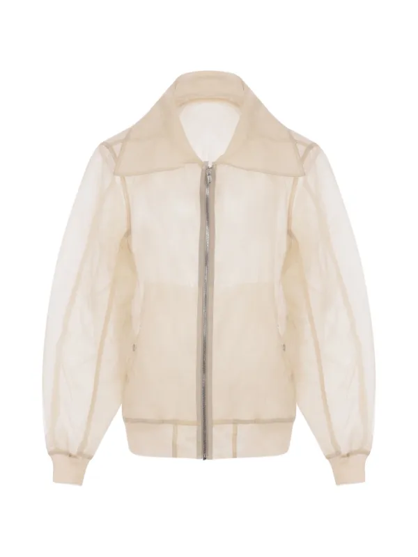 Rick Owens Sheer Zip-up Jacket in Neutrals