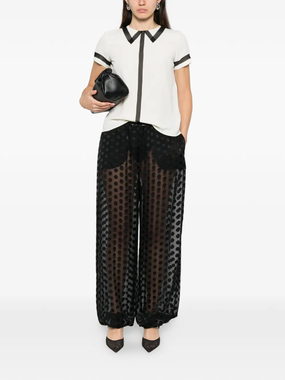 N&ordm;21 contrast-trim top - Beige